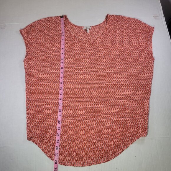 Joie Women Red & White Abstract Patterned Silk Sleeveless Blouse Size XS - Picture 6 of 8